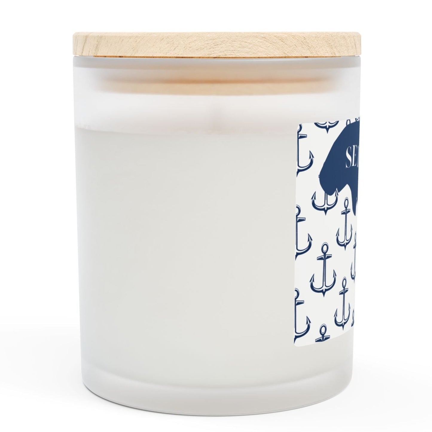 Nautical Set Sail Manatee Candle - 11oz Frosted Glass with Anchor Design