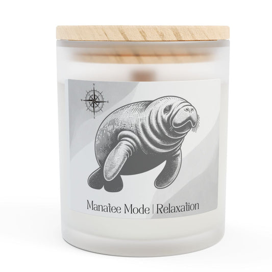 Manatee Mode Relaxing Frosted Glass Candle - Manatee Mode, 11oz