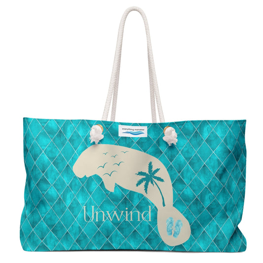 Unwind In Paradise Manatee Weekender Bag - Tropical Manatee Design Perfect for Beach Getaways