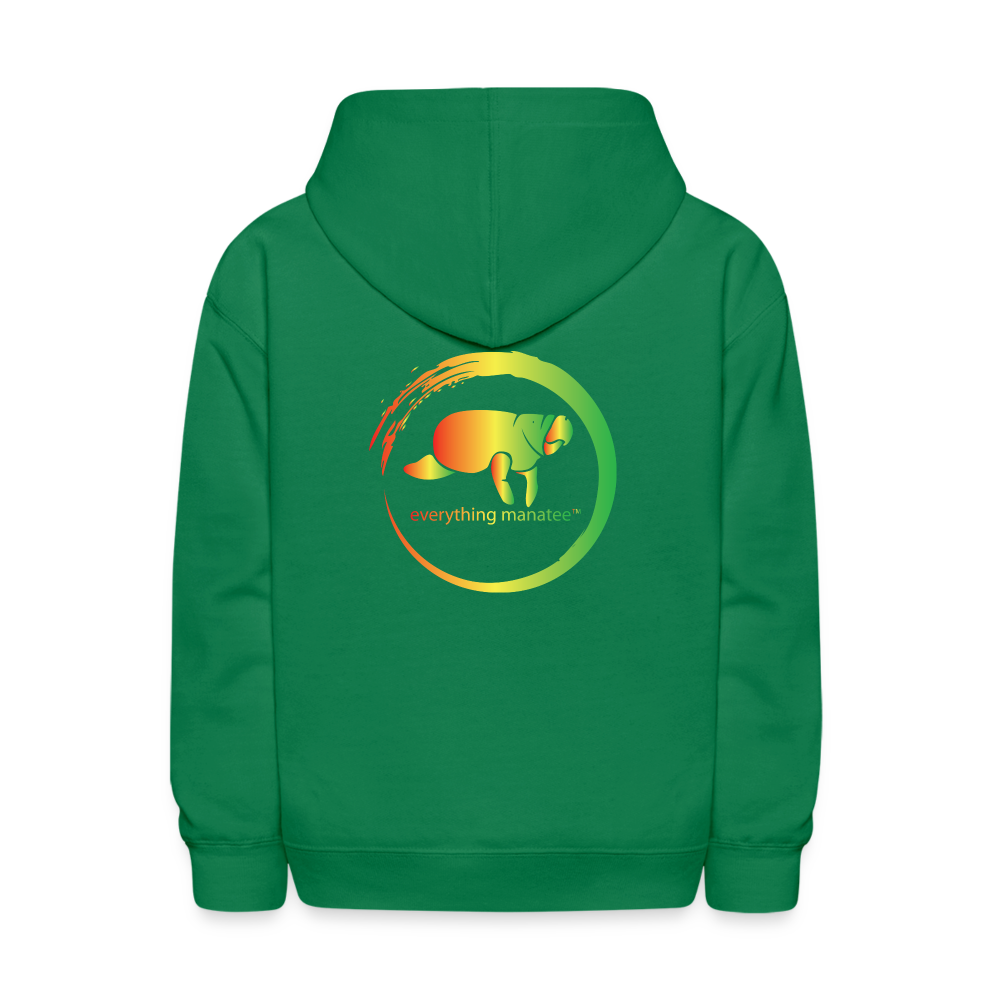 Manatee Wave Green Premium Hoodie | Youth - kelly green