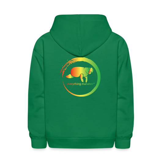 Manatee Wave Green Premium Hoodie | Youth - kelly green