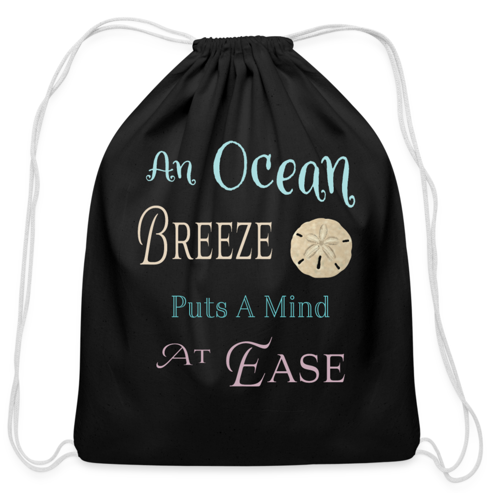 Ocean Breeze Cotton Drawstring Bag | Women - black