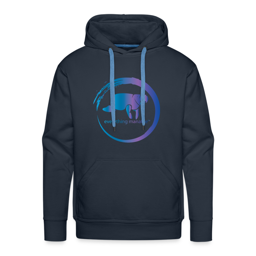 Blue Manatee Wave Premium Hoodie | Mens - navy