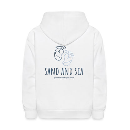 Sand and Sea Soft White Hoodie | Youth - white