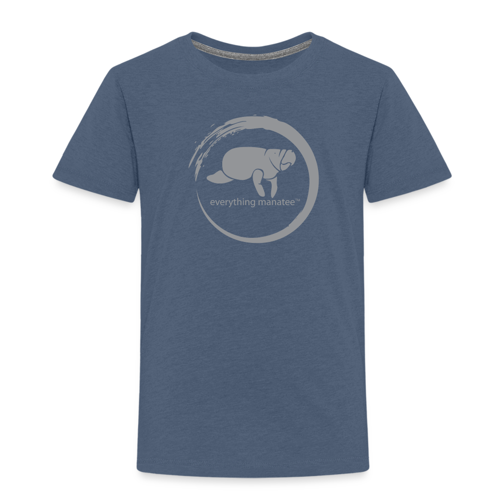 Manatee Wave Slate Blue Premium T-Shirt | Toddler - heather blue