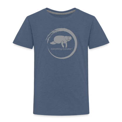 Manatee Wave Slate Blue Premium T-Shirt | Toddler - heather blue