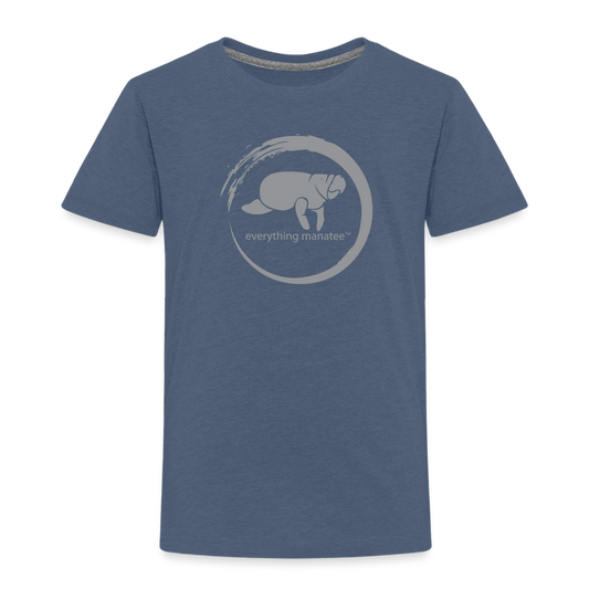 Manatee Wave Slate Blue Premium T-Shirt | Toddler - heather blue