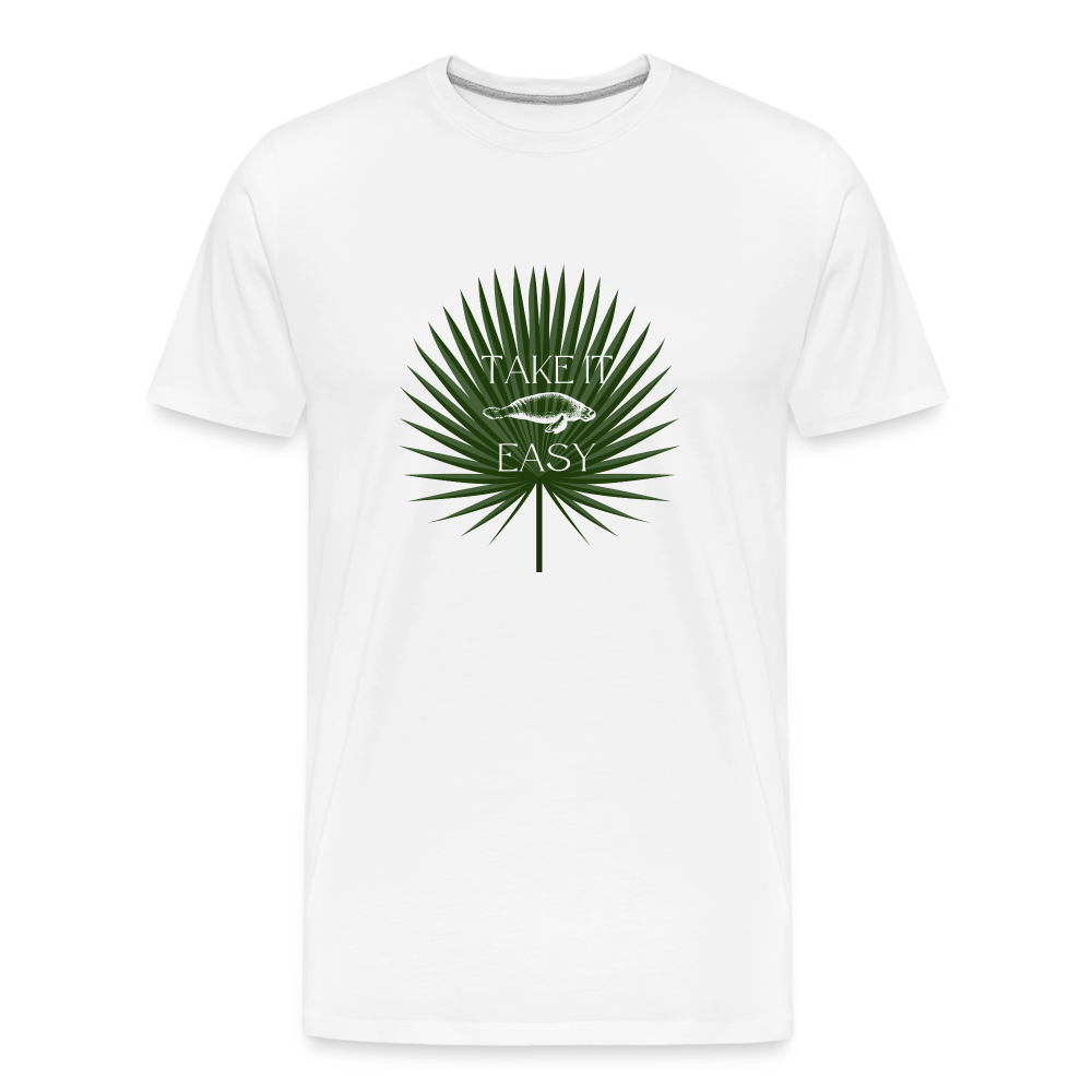 Manatee Palm Leaf Premium Organic T-Shirt | Mens - white