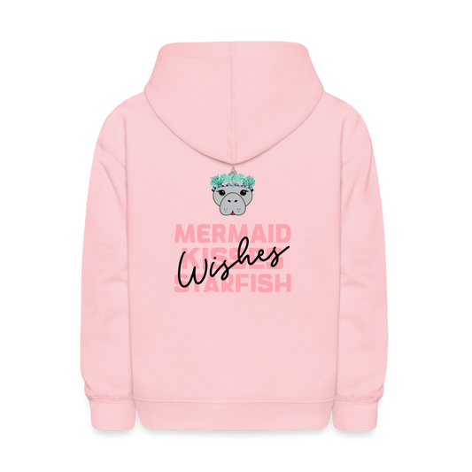 Mermaid Kisses Manatee Hoodie | Youth - pink