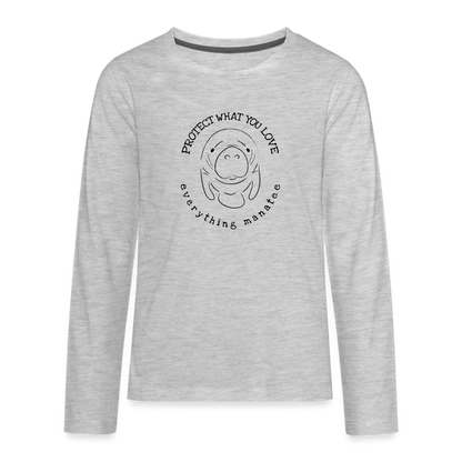 Classic Manatee Premium Long Sleeve T-Shirt | Youth - heather gray