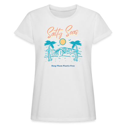 Salty Seas Plastic Free Relaxed Fit T-Shirt | Womens - white