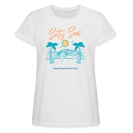 Salty Seas Plastic Free Relaxed Fit T-Shirt | Womens - white