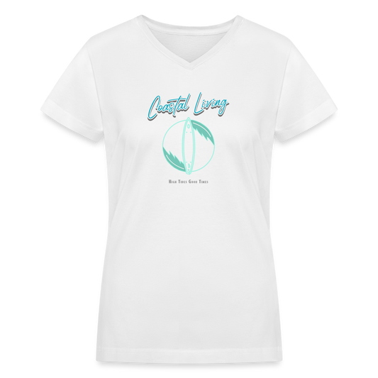 Coastal Living V-Neck T-Shirt | Womens - white