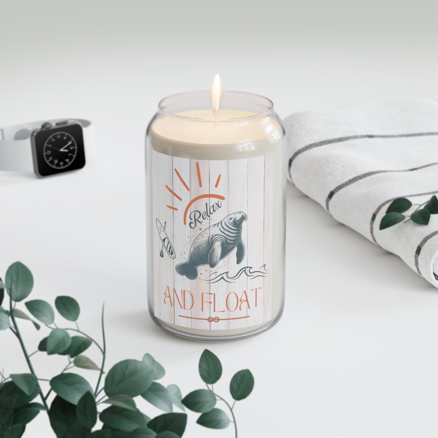 Relax and Float Manatee Scented Candle - 13.75oz, Perfect for Home Decor and Self-Care