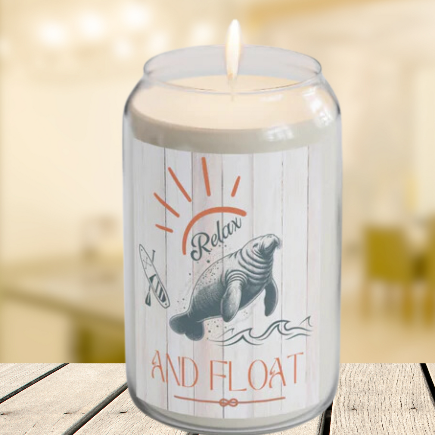 Relax and Float Manatee Scented Candle - 13.75oz, Perfect for Home Decor and Self-Care