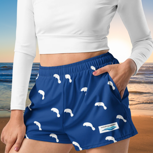 True Blue Manatee Athletic Shorts | Womens