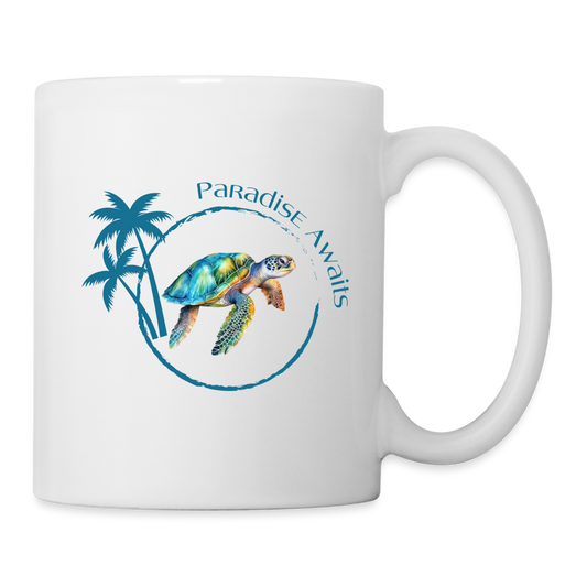 Paradise Awaits Sea Turtle Coffee Mug | Mugs - white