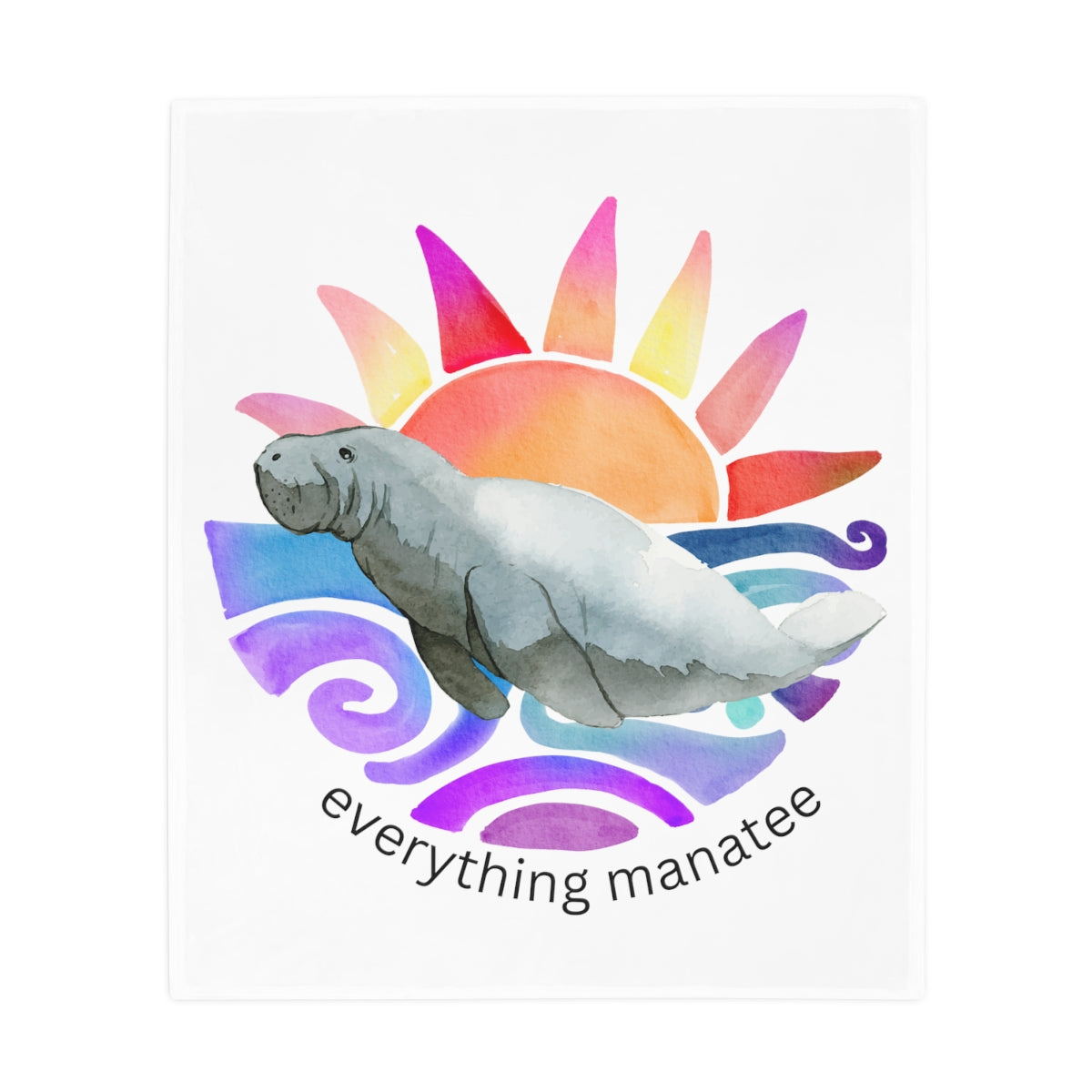 Sunshine Manatee Plush Fleece Blanket | Blankets