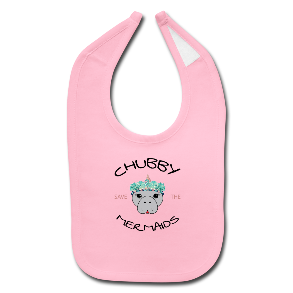 Save The Chubby Mermaids Bib | Baby - light pink